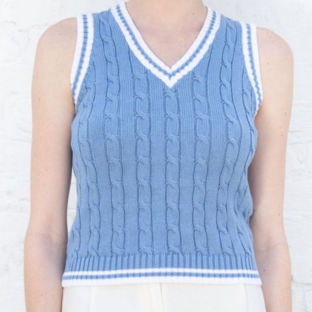 brandy melville blue marlena sweater vest